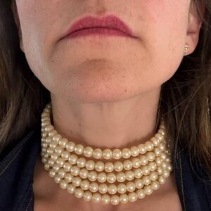 SOLD Vintage Bergdorf Goodman Faux Pearl Layered Choker